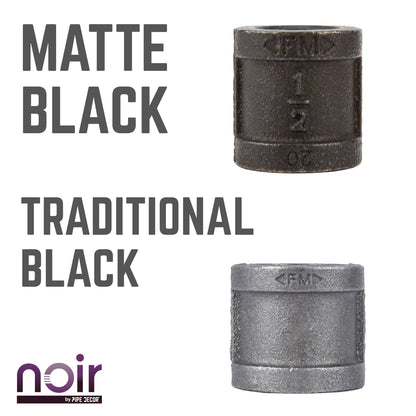 Noir by PIPE DECOR 1/2 in. prefinished matte black coupling pipe fitting, view 7