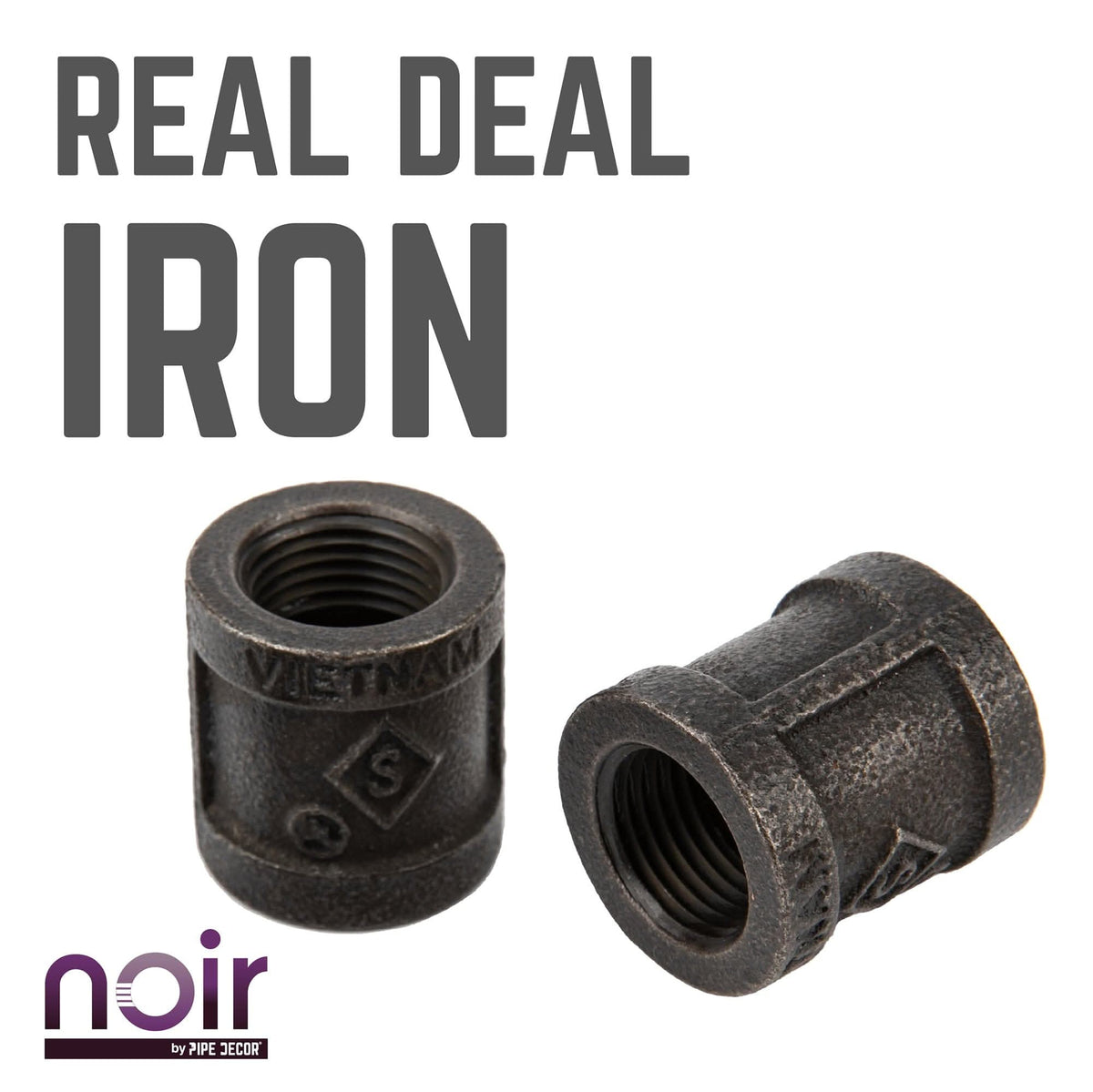Noir by PIPE DECOR 1/2 in. prefinished matte black coupling pipe fitting, view 8