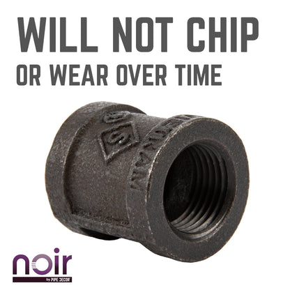Noir by PIPE DECOR 1/2 in. prefinished matte black coupling pipe fitting, view 9