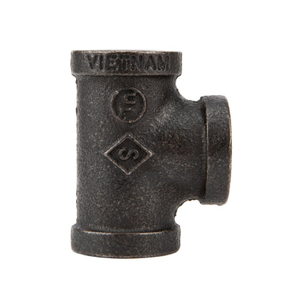 Noir by PIPE DECOR 1/2 in. prefinished matte black tee pipe fitting
