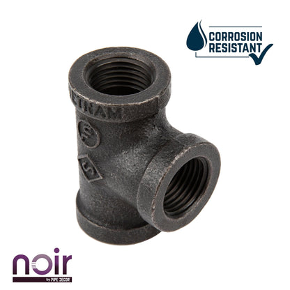 Noir by PIPE DECOR 1/2 in. prefinished matte black tee pipe fitting, view 4