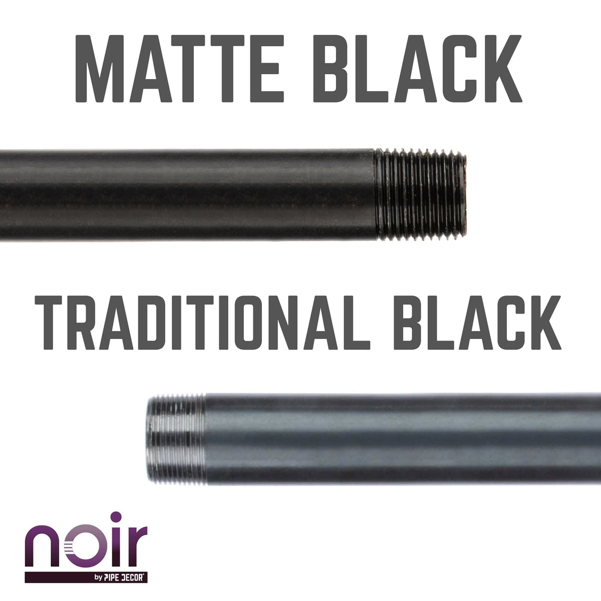 Noir by PIPE DECOR 1/2 in. x 6 in. prefinished matte black steel pipe, view 6