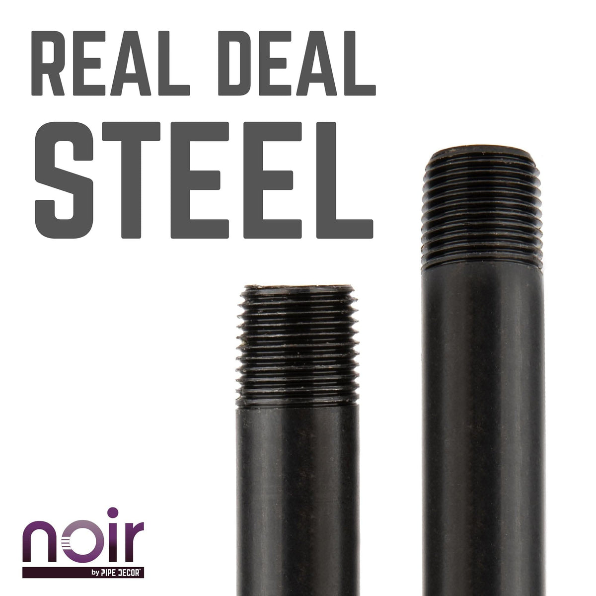 Noir by PIPE DECOR 1/2 in. x 6 in. prefinished matte black steel pipe, view 7