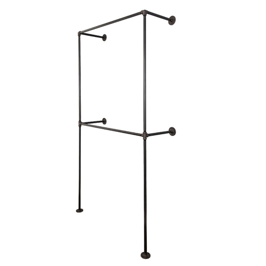 Noir Black Wall Mounted Double Hung Clothing Rack by PIPE DECOR