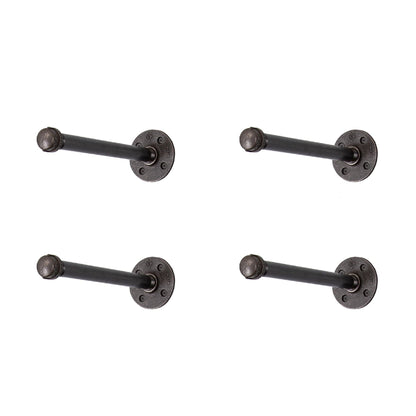 Noir by PIPE DECOR 1/2 in. x 12 in. matte black clothing hanging bracket kit, 4-pack
