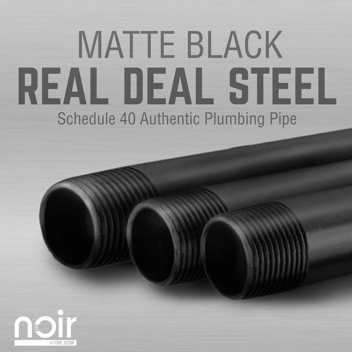 Noir by PIPE DECOR 1/2 in. x 12 in. matte black clothing hanging bracket kit, 4-pack, view 5