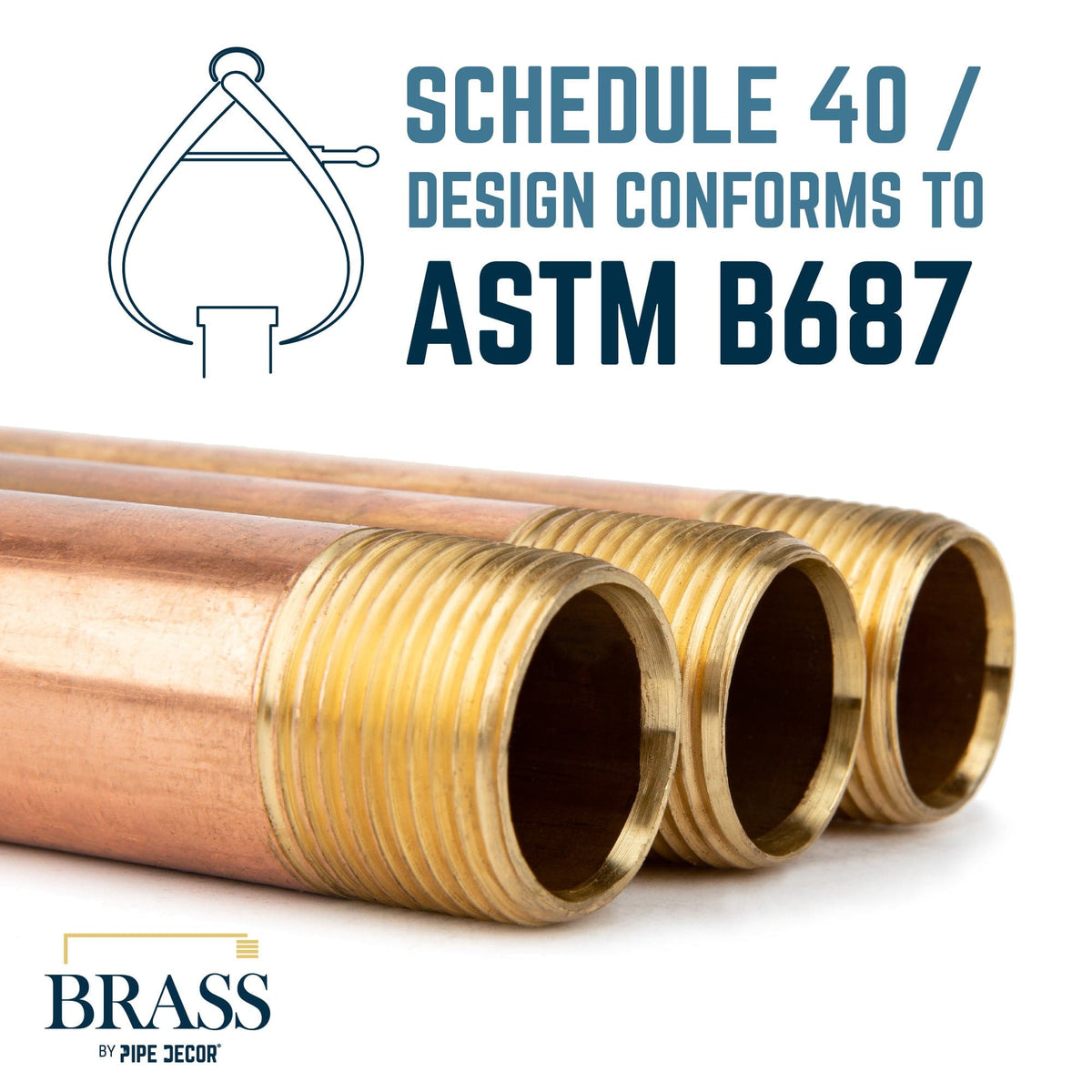 PIPE DECOR 1/2 in. x 10 in. red brass pipe, view 3