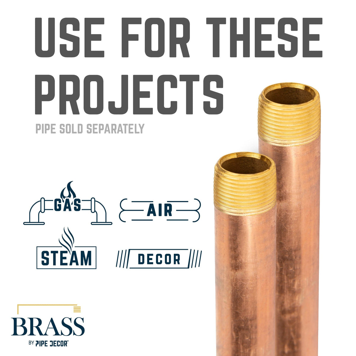 PIPE DECOR 1/2 in. x 10 in. red brass pipe, view 5