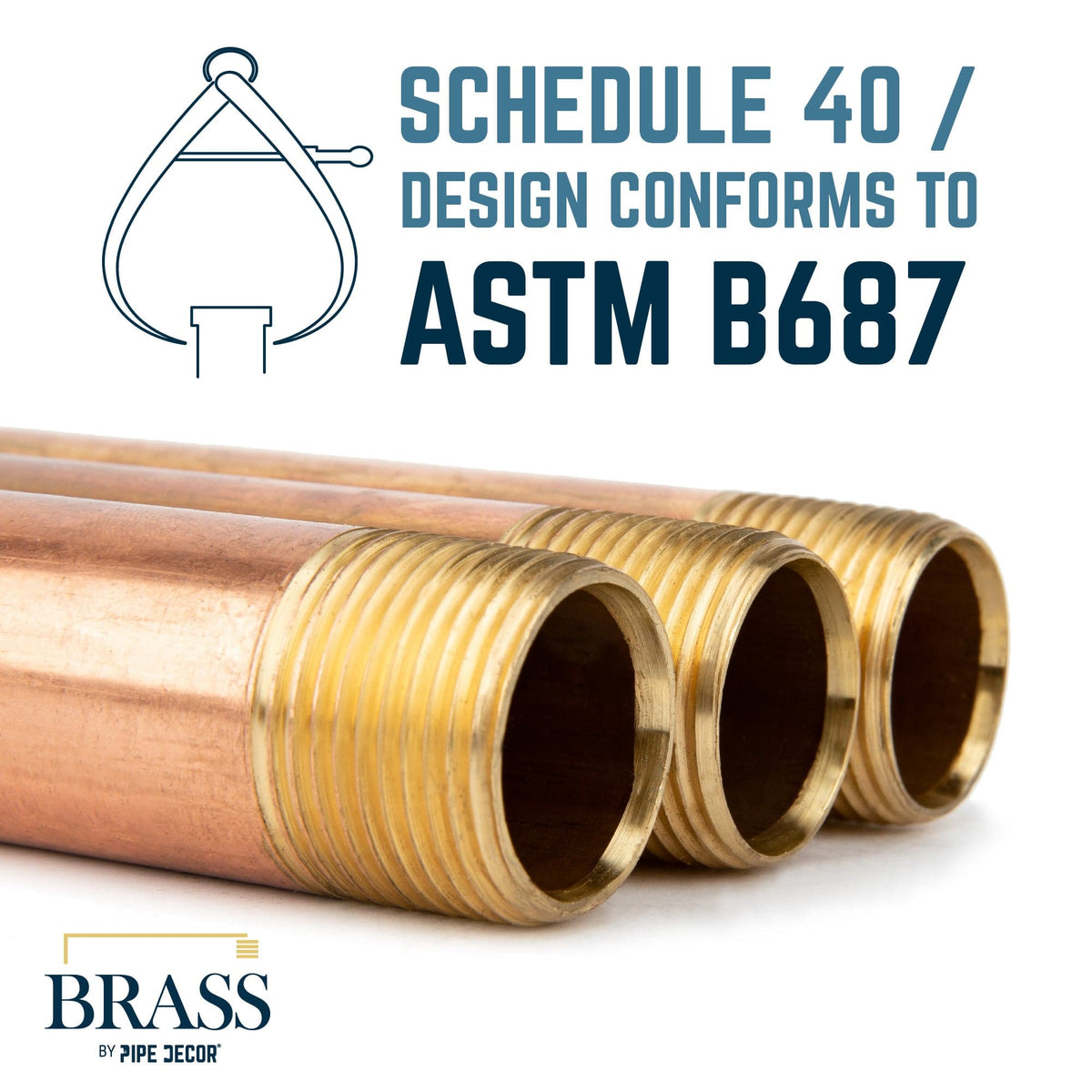 PIPE DECOR 1/2 in. x 6 in. red brass pipe, view 3