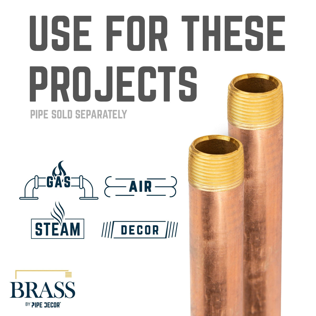 PIPE DECOR 1/2 in. x 6 in. red brass pipe, view 5