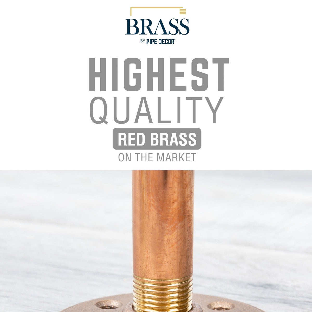 PIPE DECOR 3/4 in. x 10 in. red brass pipe, view 6