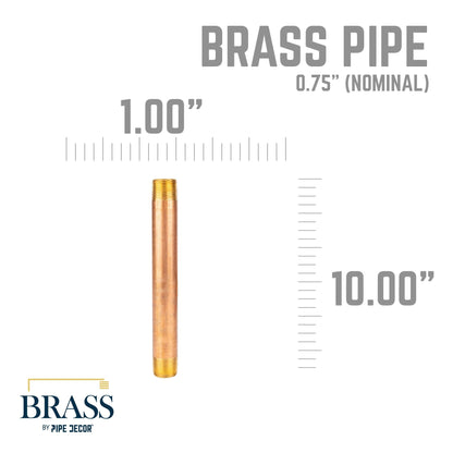 PIPE DECOR 3/4 in. x 10 in. red brass pipe, view 2