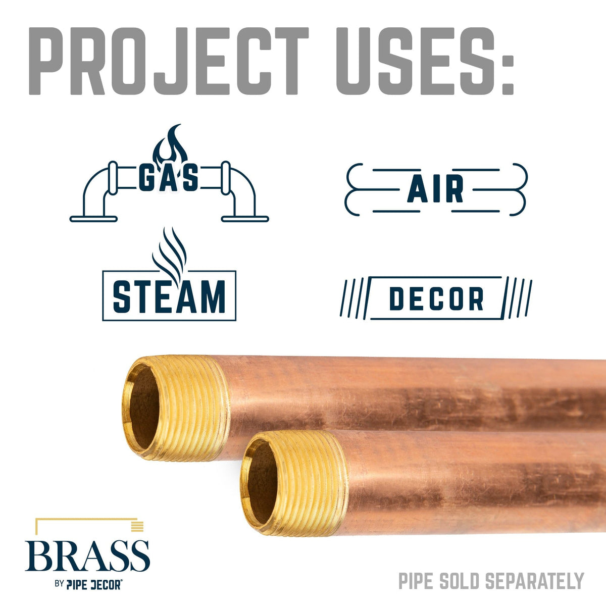 PIPE DECOR 3/4 in. x 10 in. red brass pipe, view 5