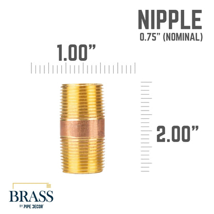 PIPE DECOR 3/4 in. x 2 in. red brass pipe, view 2