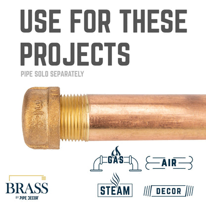 PIPE DECOR 3/4 in. red brass cap pipe fitting, view 6