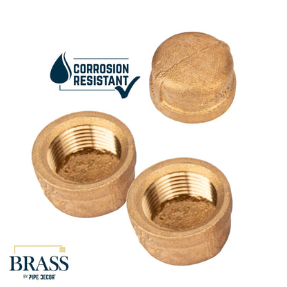 PIPE DECOR 3/4 in. red brass cap pipe fitting, view 5