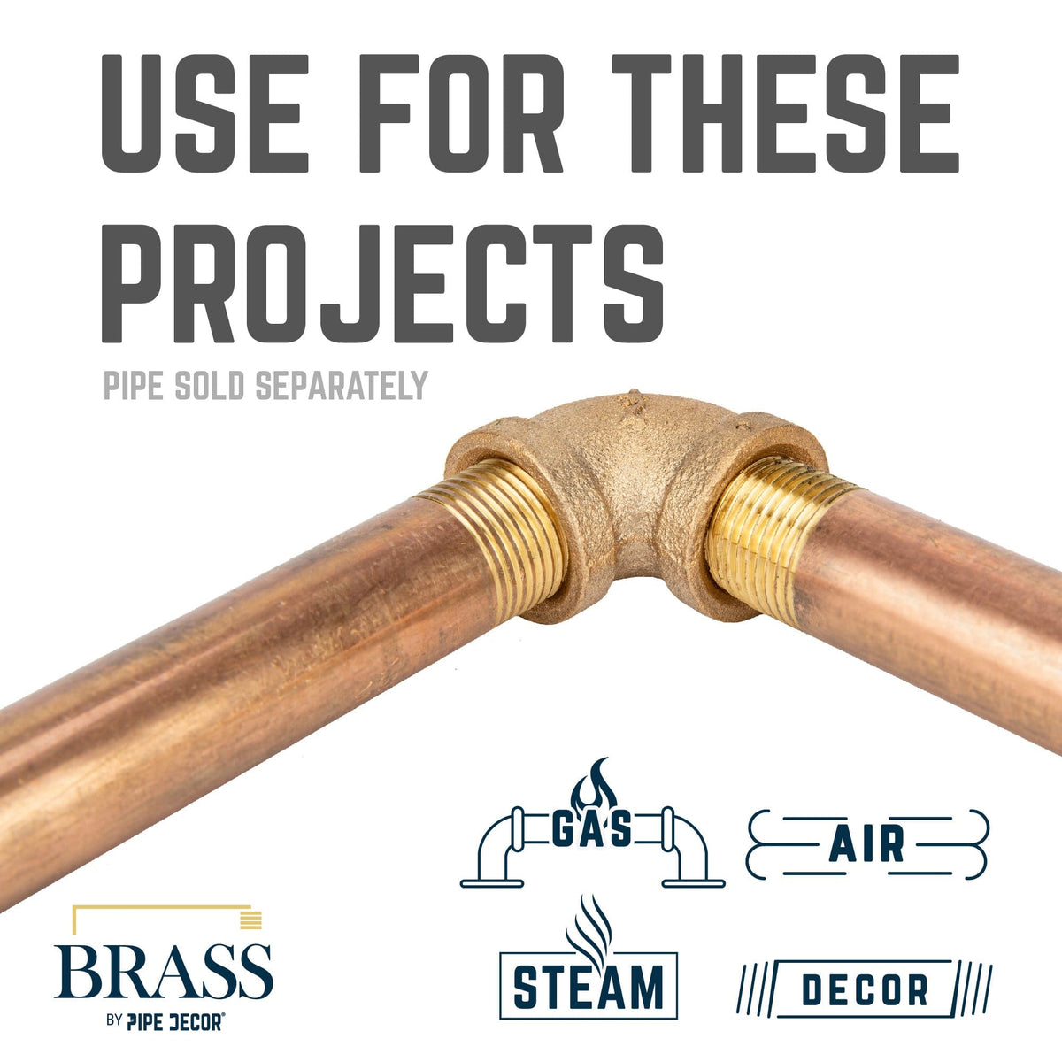 PIPE DECOR 1/2 in. red brass 90 degree elbow pipe fitting, view 6