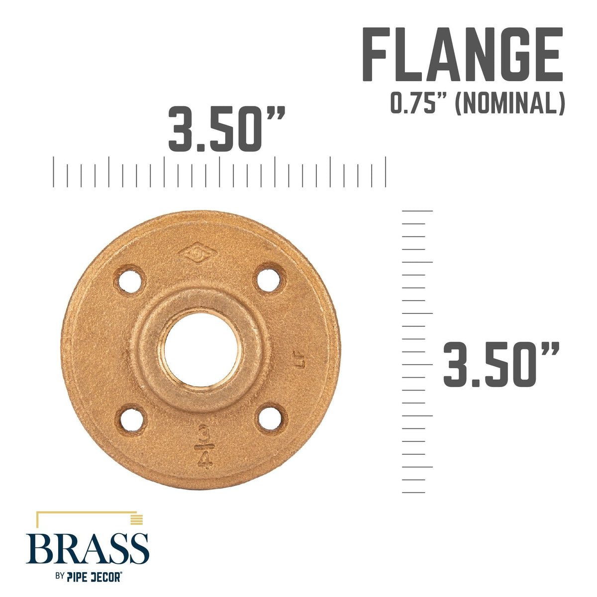 PIPE DECOR 3/4 in. red brass floor flange pipe fitting, view 2