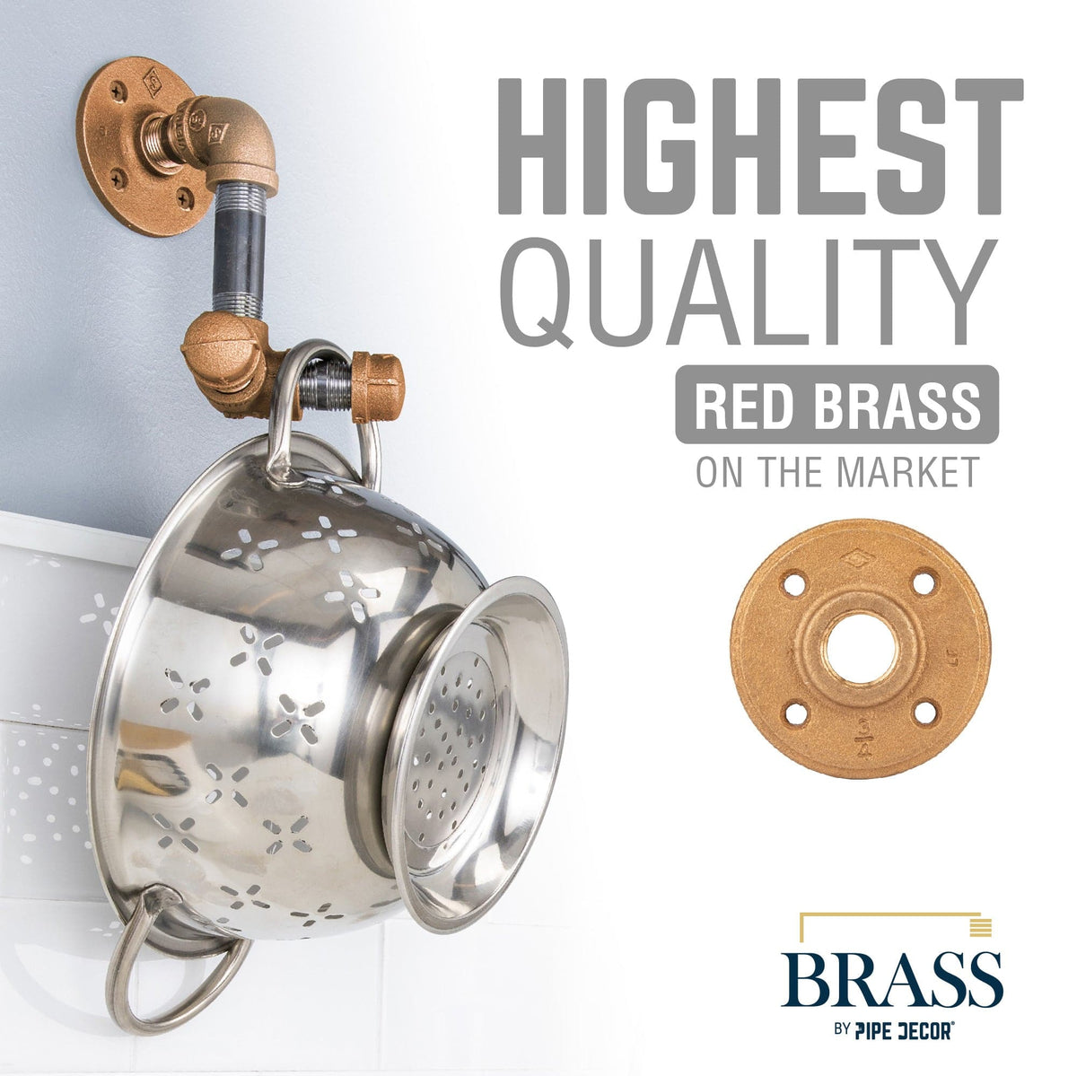 PIPE DECOR 3/4 in. red brass floor flange pipe fitting, view 7