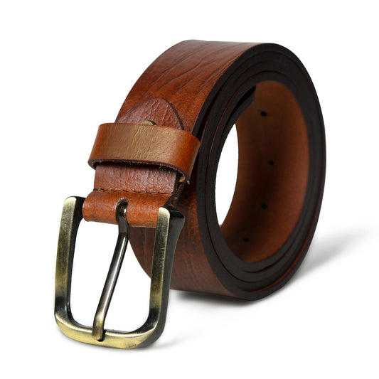 Vibrant Brown Pin Buckle Belt by Classy Leather Bags