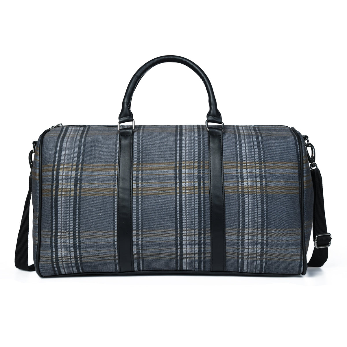 The Highlander Plaid Duffle Bag by Classy Leather Bags