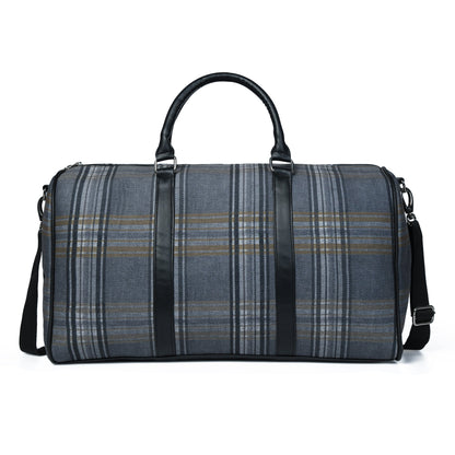 The Highlander Plaid Duffle Bag by Classy Leather Bags