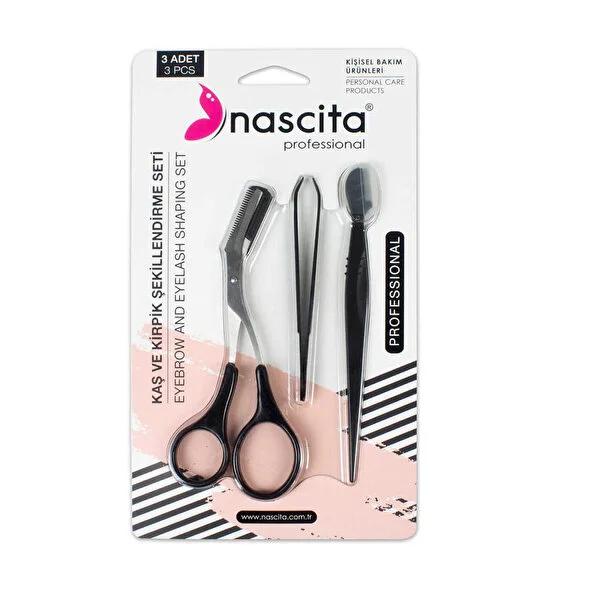 Nascita Eyebrow Shaping Kit: Achieve Perfect Brows with Scissors, Tweezers & Razor - Facial Hair Removal Tool for Women by Beauty Care Bag