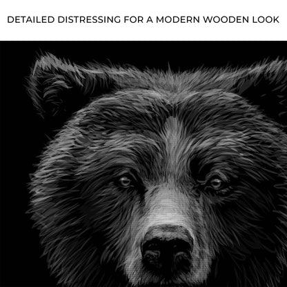 Animals Forest Bear Monochrome Canvas Wall Art by Tailored Canvases