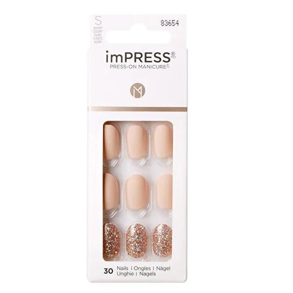 Impress Adhesive Nail Tips - PureFit Technology, 30 Count - Press-On Nails for Salon Quality at Home by Beauty Care Bag