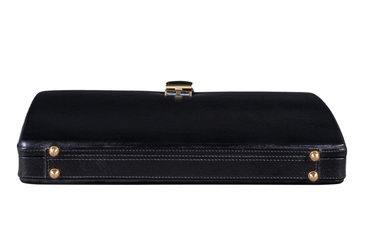 Leather Executive Men's Leather Attache Briefcase - Black by Classy Leather Bags
