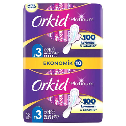 Orkid Platinum Night Size 3 Sanitary Pads 10 Count by Beauty Care Bag