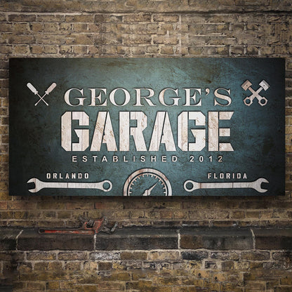 Man Cave Garage Sign by Tailored Canvases