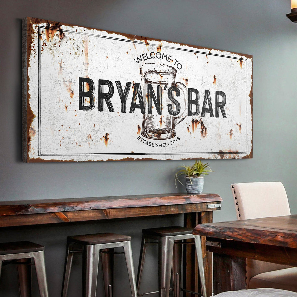 Beer Barrel Bar Sign by Tailored Canvases
