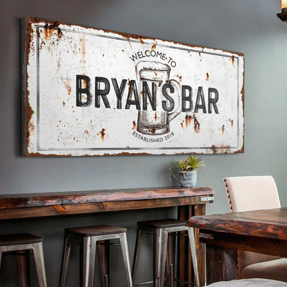 Beer Barrel Bar Sign by Tailored Canvases