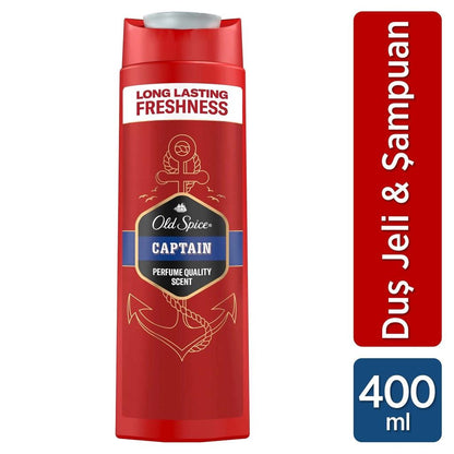 Old Spice Captain Men Shower Gel & Shampoo 400 ml by Beauty Care Bag