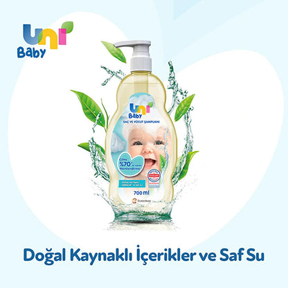 Uni Baby Natural Hypoallergenic Baby Shampoo & Body Wash - Gentle, Moisturizing, Dermatologically Tested - 23.69 fl oz by Beauty Care Bag