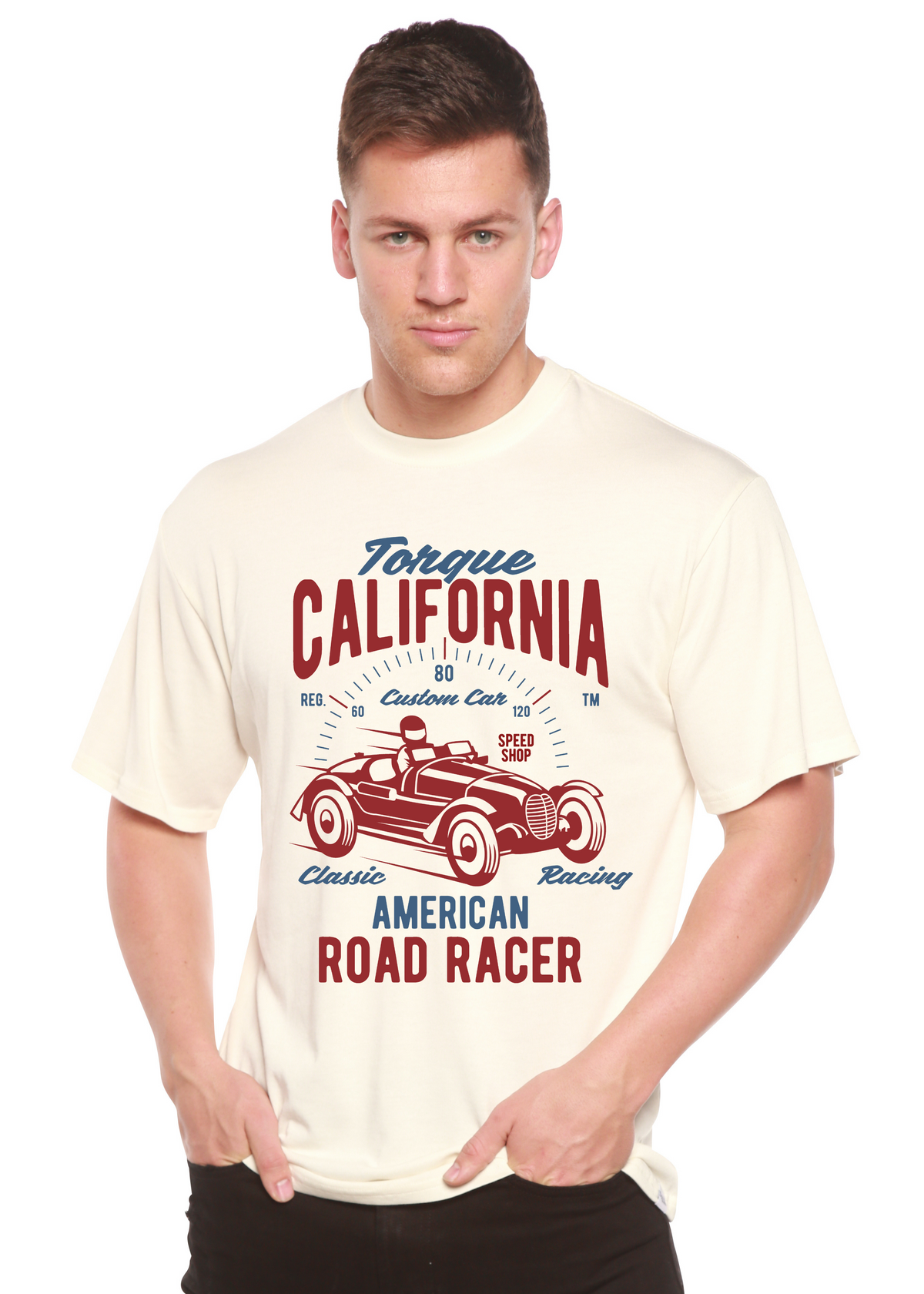 Torque California men's short sleeve graphic T-shirt in bamboo viscose and organic cotton