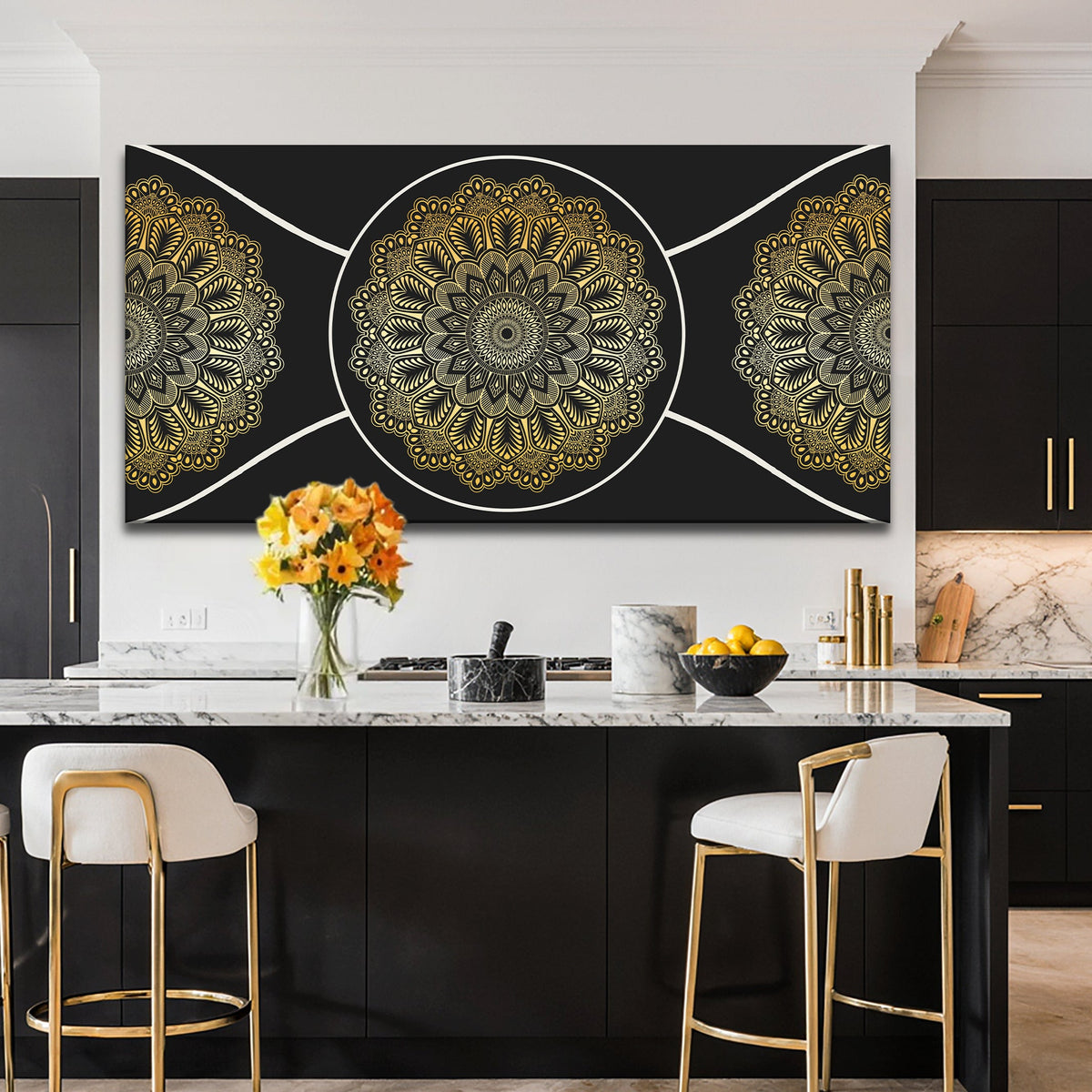 Gold Sacred Geometry Wall Art by Tailored Canvases