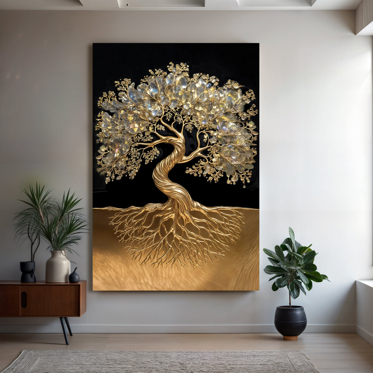 3D Minimalist Tree of Life Wall Art canvas by Tailored Canvases, view 2