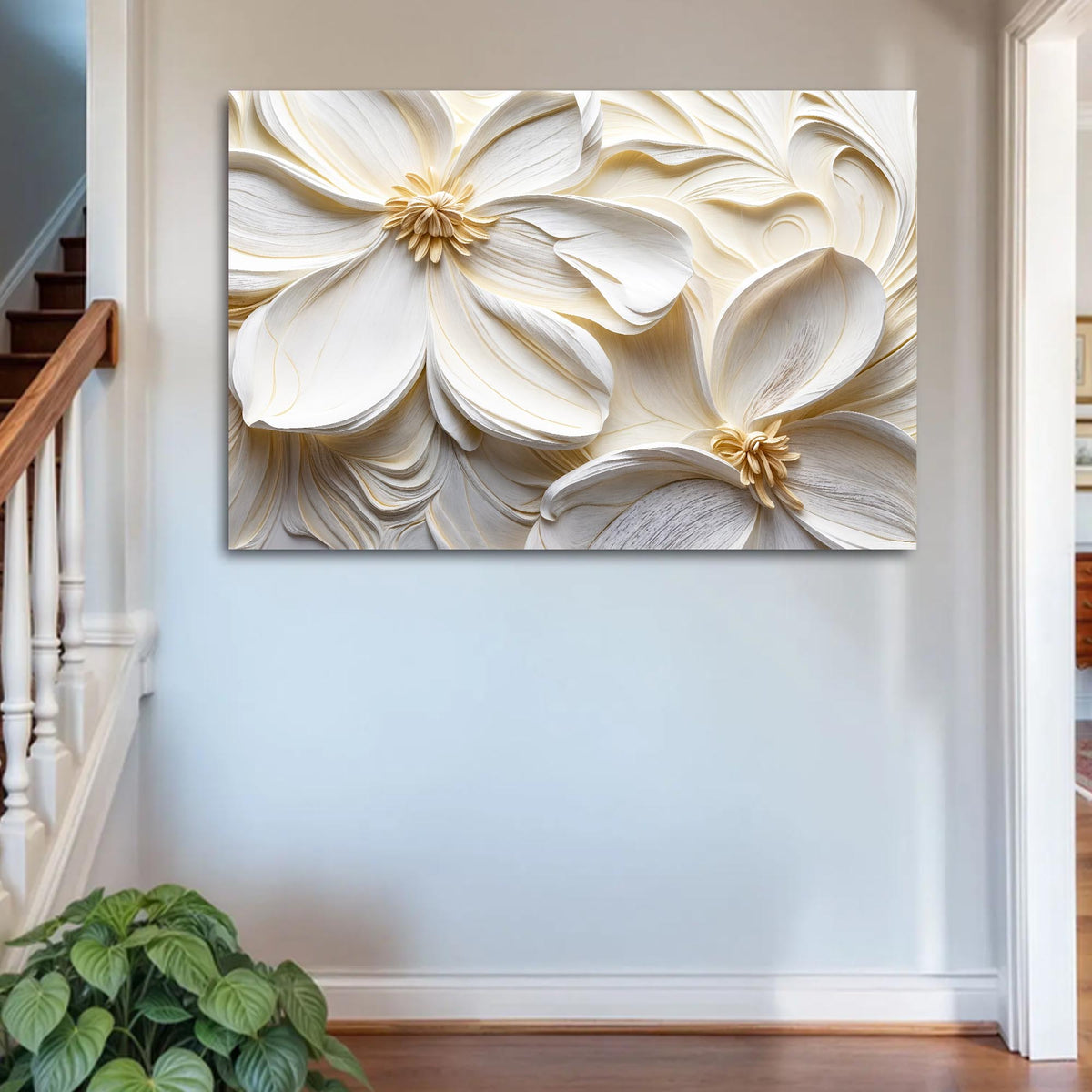 3D Minimalist Flower Wall Art II canvas by Tailored Canvases, view 2
