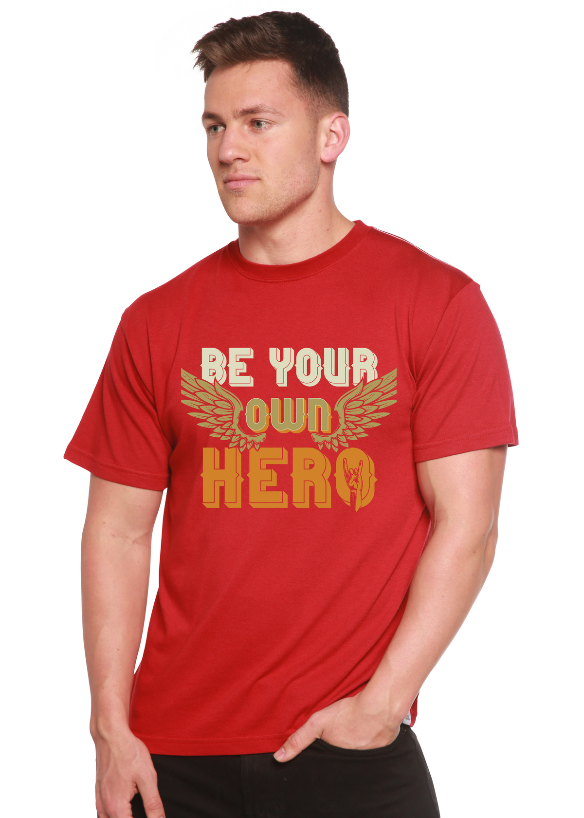 Be Your Own Hero men's bamboo graphic T-shirt – view 5