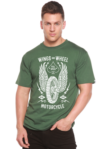 Wings and Wheel men's bamboo graphic T-shirt – view 4
