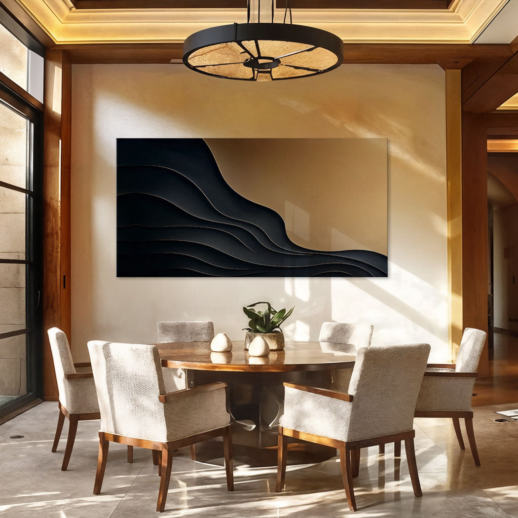 Black And Gold Minimalist Abstract X by Tailored Canvases
