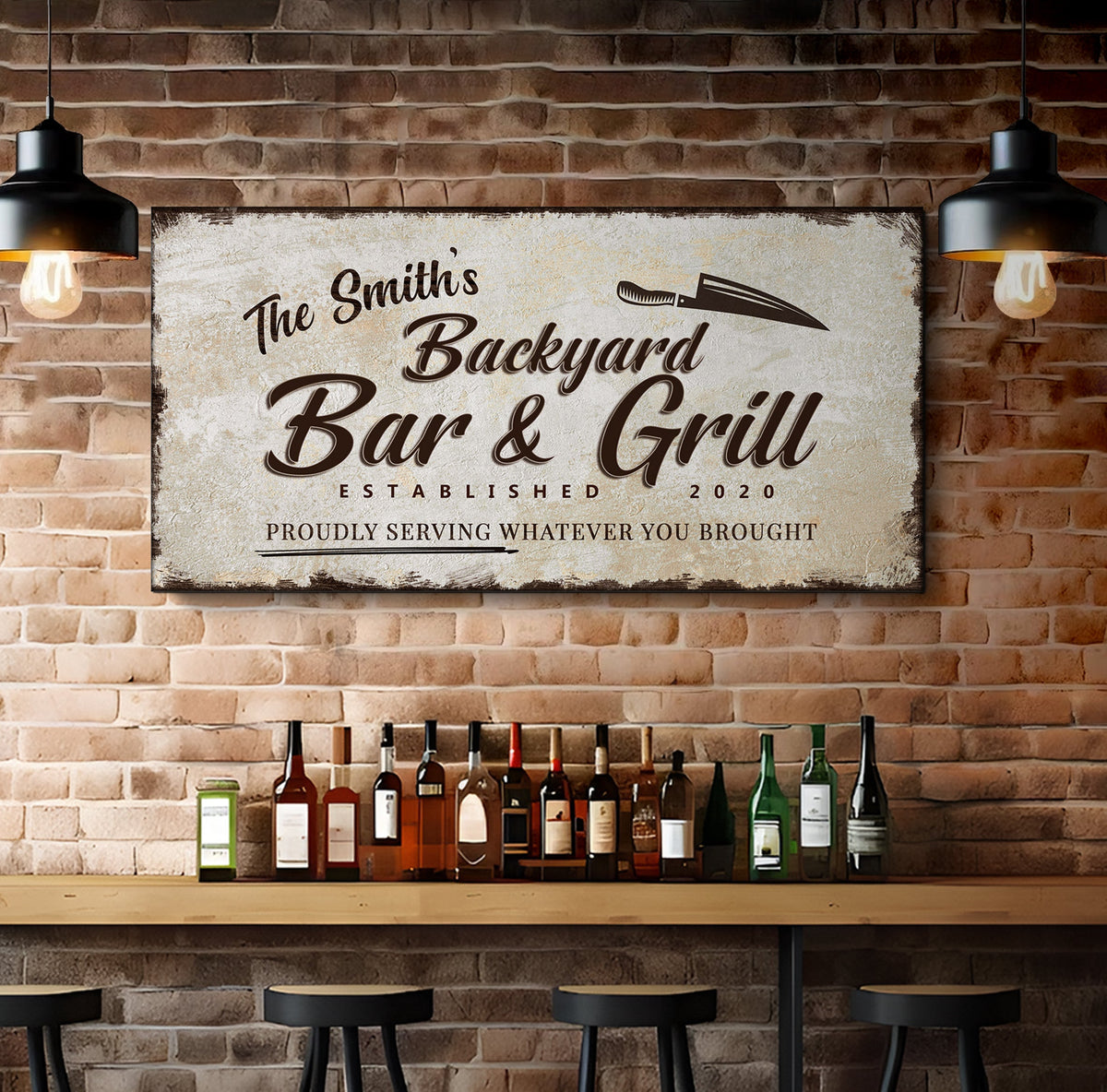 Backyard Bar & Grill Sign XVI by Tailored Canvases