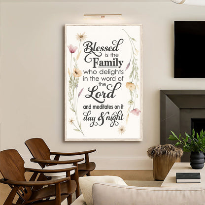Blessed Is The Family Faith Sign by Tailored Canvases