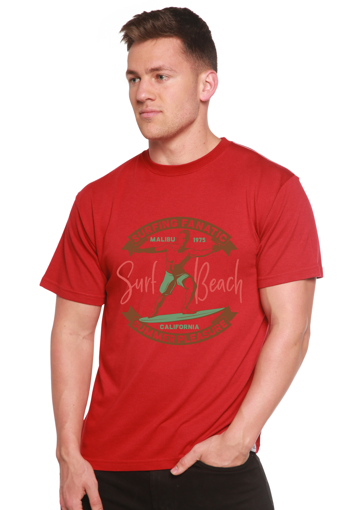 Surf Beach men's bamboo graphic T-shirt – view 5
