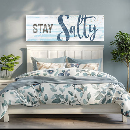Stay Salty Coastal Sign IX by Tailored Canvases