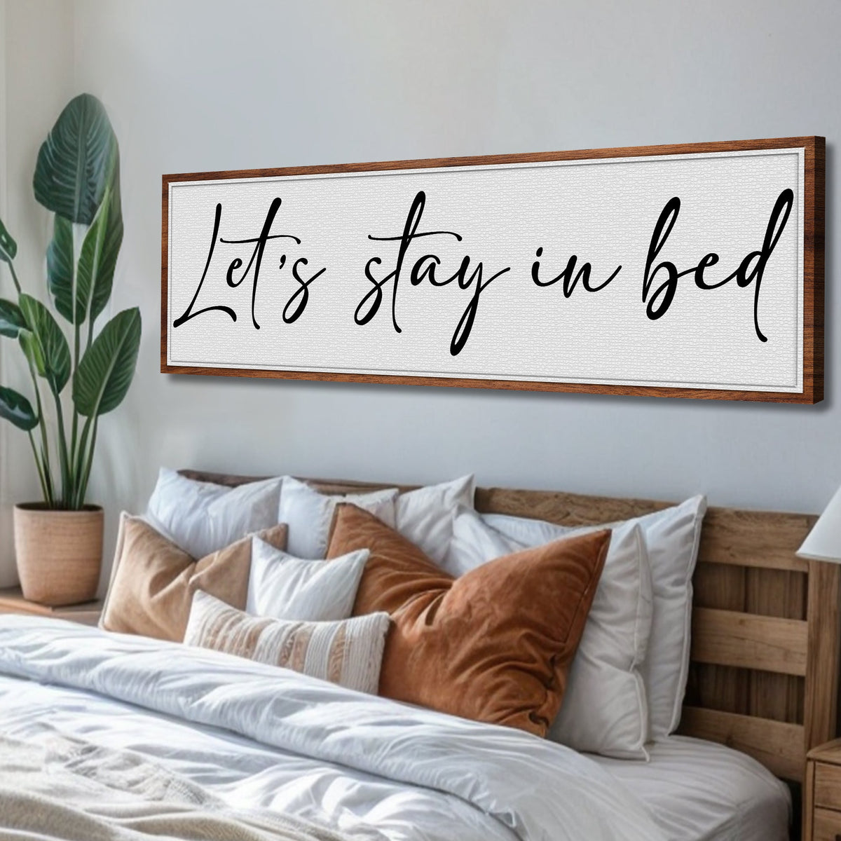 Let's Stay in Bed Bedroom Sign II by Tailored Canvases