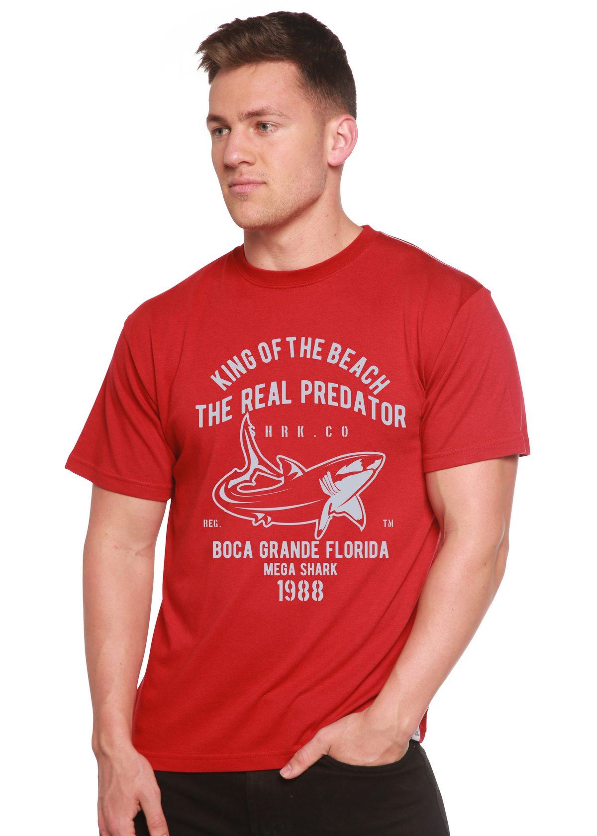 Shark Real men's bamboo graphic T-shirt – view 4