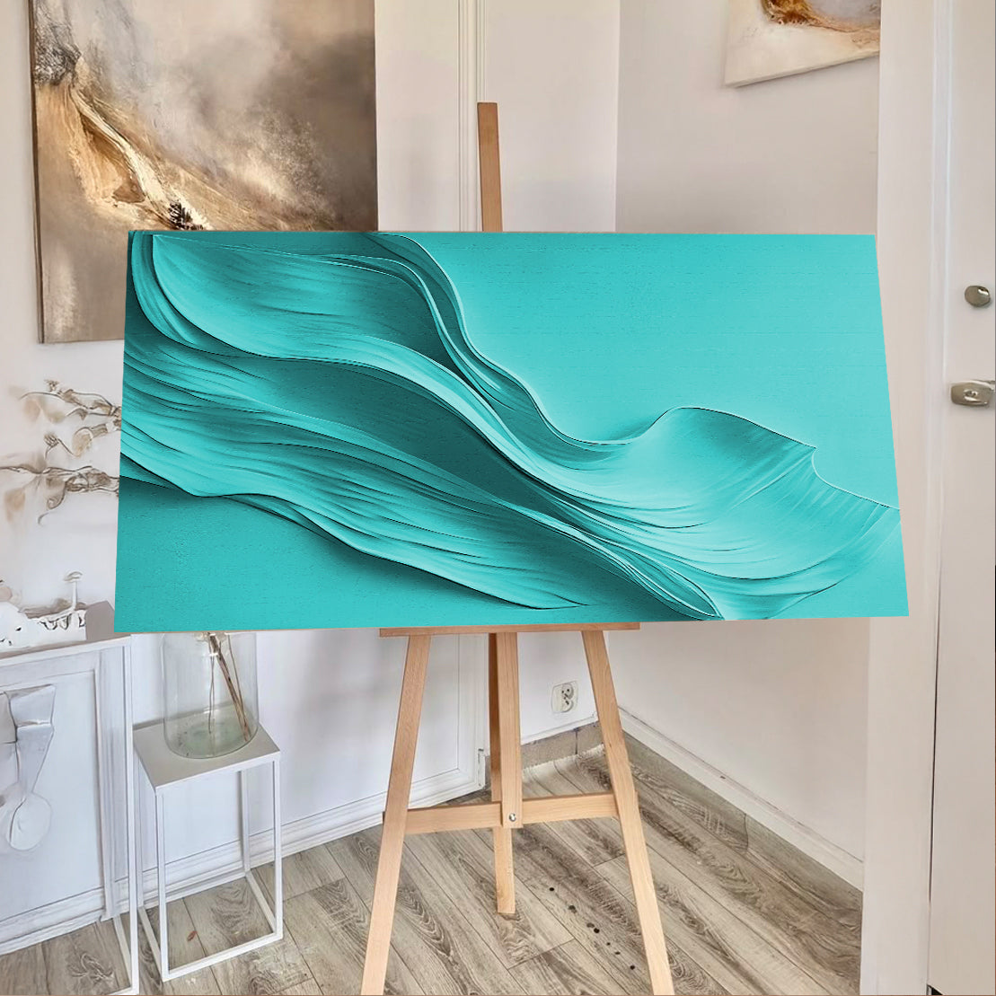Turquoise Minimalist Wall Art by Tailored Canvases